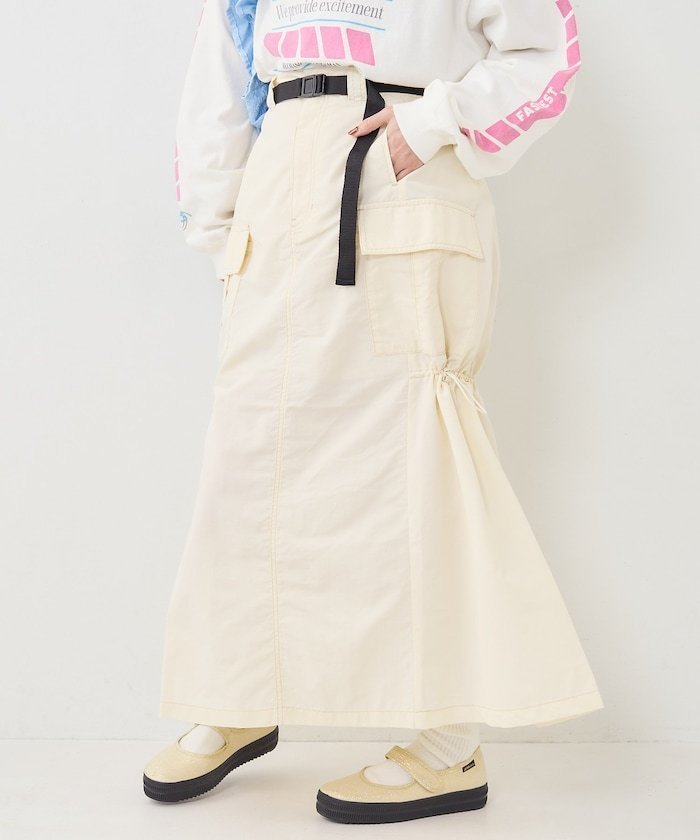 【フリークスストア/FREAK'S STORE】のベルト付 ナイロンギャザースカート 24SS インテリア・キッズ・メンズ・レディースファッション・服の通販 founy(ファニー) 　ファッション　Fashion　レディースファッション　WOMEN　スカート　Skirt　ベルト　Belts　2024年　2024　2024春夏・S/S　Ss,Spring/Summer,2024　おすすめ　Recommend　ギャザー　Gather　コンパクト　Compact　シンプル　Simple　スウェット　Sweat　スニーカー　Sneakers　スポーツ　Sports　トレンド　Trend　ミックス　Mix　人気　Popularity　夏　Summer　S/S・春夏　Ss・Spring/Summer　オフホワイト|ID: prp329100004574191 ipo3291000000032380462