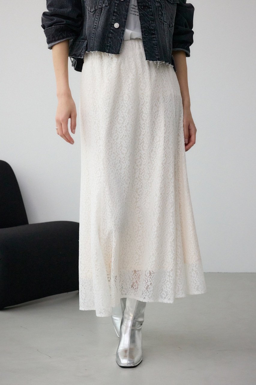 【アズール バイ マウジー/AZUL by moussy】のレースフレアスカート 人気、トレンドファッション・服の通販 founy(ファニー) 　ファッション　Fashion　レディースファッション　WOMEN　スカート　Skirt　Aライン/フレアスカート　Flared A-Line Skirts　シンプル　Simple　スウェット　Sweat　フレア　Flare　ラッセル　Russell　レース　Race　夏　Summer　 other-1|ID: prp329100004574231 ipo3291000000032380911