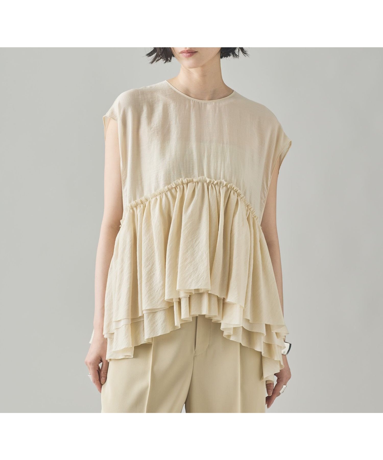 【カレンソロジー/Curensology】のシアーギャザーブラウス インテリア・キッズ・メンズ・レディースファッション・服の通販 founy(ファニー) 　ファッション　Fashion　レディースファッション　Fashion for Women　トップス・カットソー　Cut & Sew Tops　シャツ・ブラウス・オフィスカジュアル　Elegant Blouses & Button-Ups　エレガント 上品　Elegant　ギャザー　Gathered, Ruffled　シルク　Silk, 100% Silk　ボトム　Bottoms, Lower Wear　リボン　Ribbon, Bow　日本製　Made In Japan　エクリュ03|ID: prp329100004574232 ipo3291000000032611586