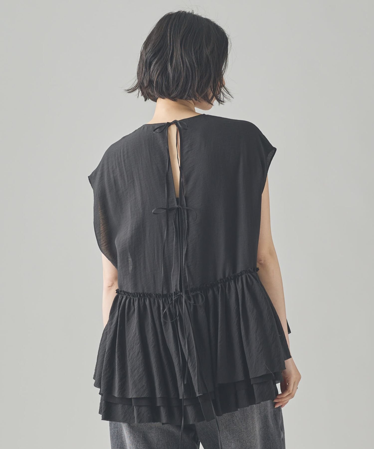 【カレンソロジー/Curensology】のシアーギャザーブラウス インテリア・キッズ・メンズ・レディースファッション・服の通販 founy(ファニー) 　ファッション　Fashion　レディースファッション　Fashion for Women　トップス・カットソー　Cut & Sew Tops　シャツ・ブラウス・オフィスカジュアル　Elegant Blouses & Button-Ups　エレガント 上品　Elegant　ギャザー　Gathered, Ruffled　シルク　Silk, 100% Silk　ボトム　Bottoms, Lower Wear　リボン　Ribbon, Bow　日本製　Made In Japan　ブラック09|ID: prp329100004574232 ipo3291000000032611589