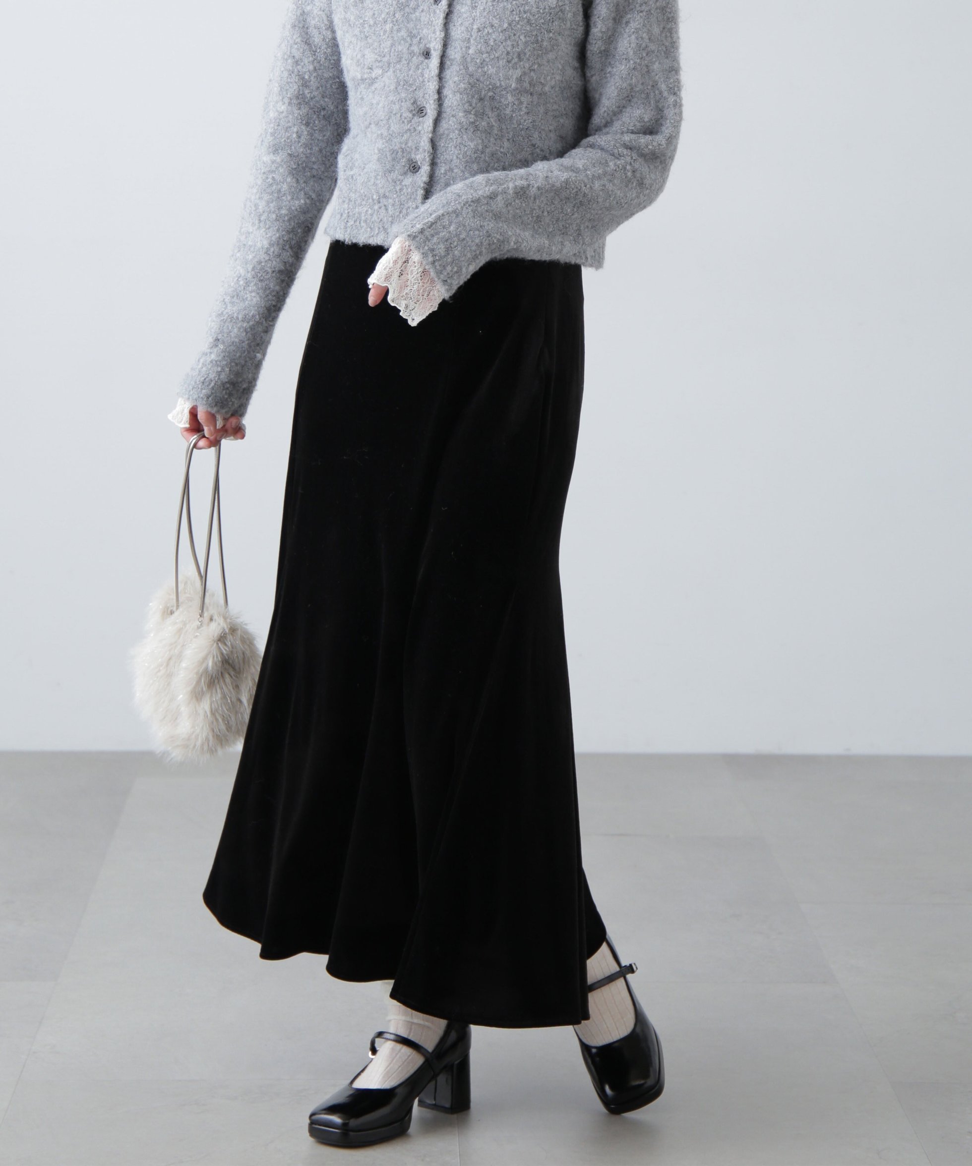 【フリーズマート/FREE'S MART】のベロアマーメイドスカート インテリア・キッズ・メンズ・レディースファッション・服の通販 founy(ファニー) 　ファッション　Fashion　レディースファッション　WOMEN　スカート　Skirt　コンパクト　Compact　スウェット　Sweat　フレア　Flare　マーメイド　Mermaid　エレガント 上品　Elegant　ブラック|ID: prp329100004574254 ipo3291000000032381248