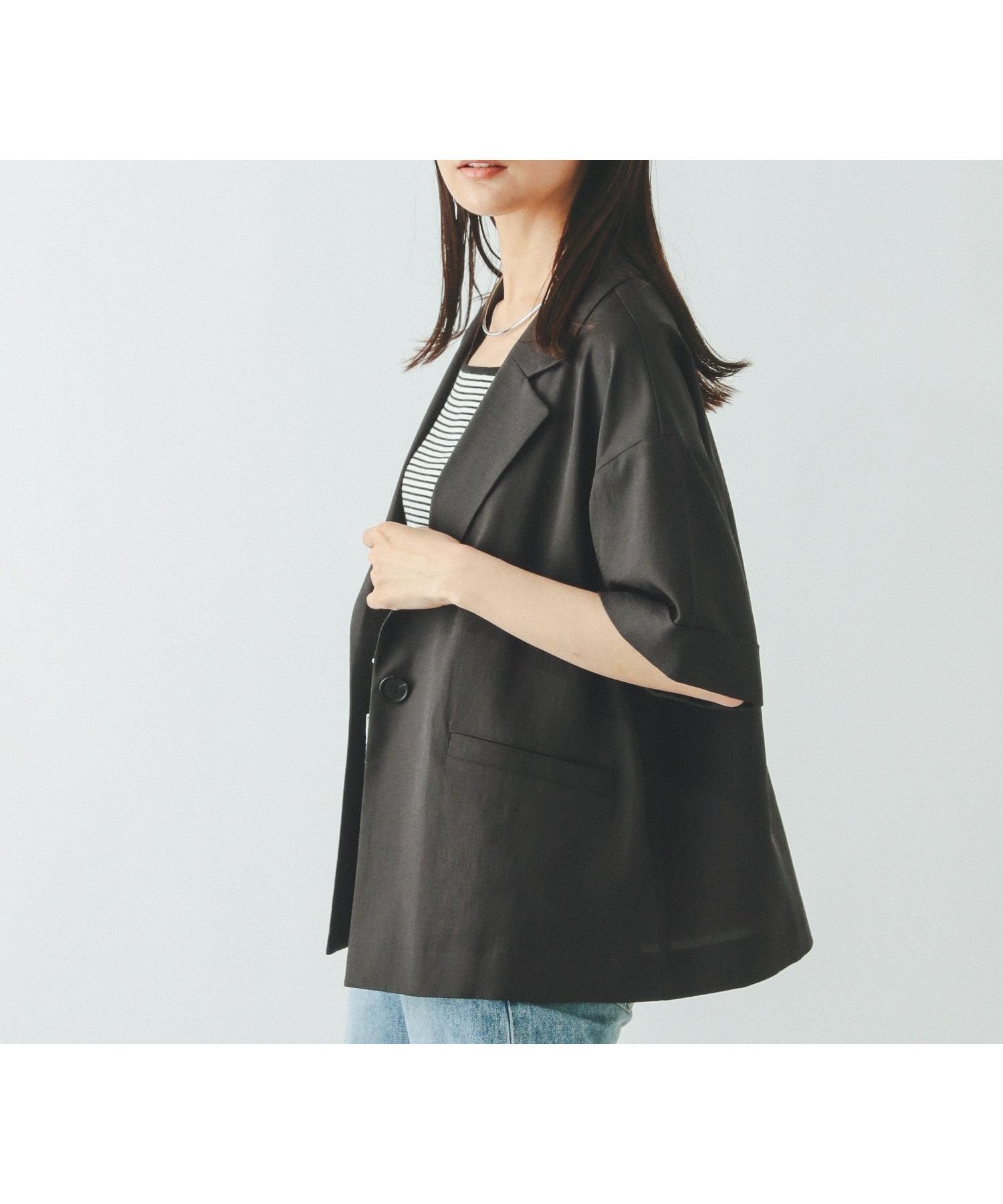 【グローバルワーク/GLOBAL WORK】のお手入れラクラクジャケット半袖/498362 人気、トレンドファッション・服の通販 founy(ファニー) 　ファッション　Fashion　レディースファッション　Fashion for Women　アウター　Coat / Outerwear Collection　レディースジャケット・軽アウター　Jackets　キャミソール　Camisole, Spaghetti Strap Top　サマー　Summer, Summer Style　ジャケット　Jacket, Outerwear　ストレッチ　Stretch, Stretchy Fabric　タンク　Tank Top, Sleeveless Top　デニム　Denim, Jeans Material　ロング　Long, Long-Length　半袖　Short Sleeve, Half Sleeve　 other-1|ID: prp329100004574367 ipo3291000000032382406