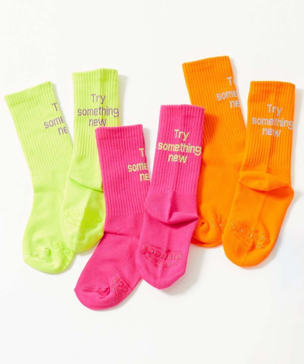 【デビロック/devirock / KIDS】の3足セット ネオンカラー ロゴソックス 靴下 25AW インテリア・キッズ・メンズ・レディースファッション・服の通販 founy(ファニー) 　ファッション　Fashion　キッズファッション　Fashion for Kids　サンダル　Sandals, Summer Shoes　シンプル　Simple, Minimal　スニーカー　Sneakers, Trainers　ソックス　Socks, Hosiery　トレンド　Trend, Trending Now　ネオン　Neon, Neon Color　2025年　2025　2025-2026秋冬・A/W　Autumn/Winter 2025–26 AW25–26　001-マルチ1|ID: prp329100004574374 ipo3291000000032739472