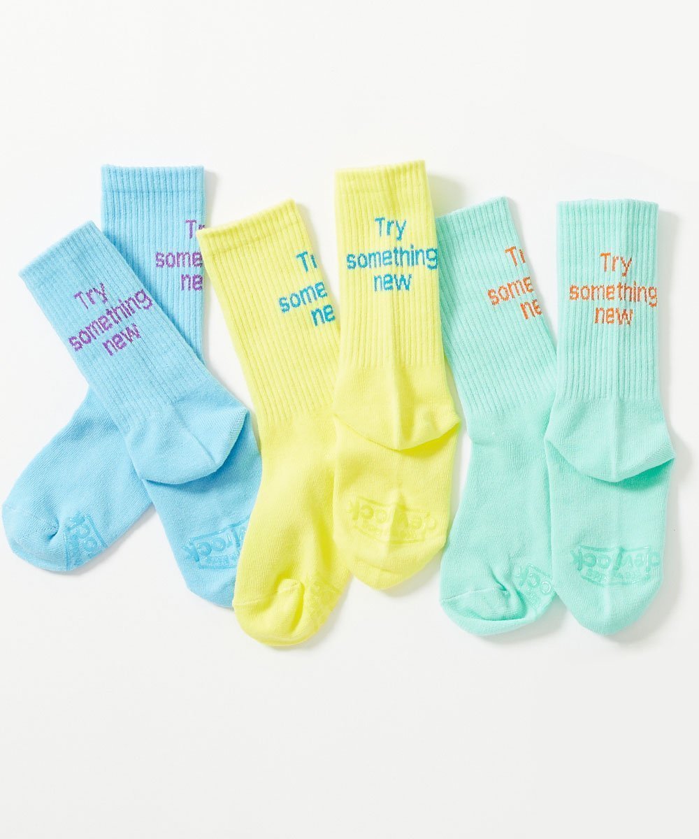 【デビロック/devirock / KIDS】の3足セット ネオンカラー ロゴソックス 靴下 25AW インテリア・キッズ・メンズ・レディースファッション・服の通販 founy(ファニー) 　ファッション　Fashion　キッズファッション　Fashion for Kids　サンダル　Sandals, Summer Shoes　シンプル　Simple, Minimal　スニーカー　Sneakers, Trainers　ソックス　Socks, Hosiery　トレンド　Trend, Trending Now　ネオン　Neon, Neon Color　2025年　2025　2025-2026秋冬・A/W　Autumn/Winter 2025–26 AW25–26　003-マルチ3|ID: prp329100004574374 ipo3291000000032739474