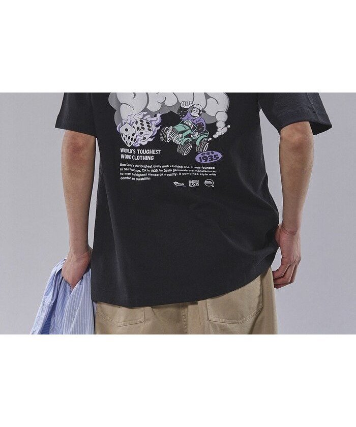 【フリークスストア/FREAK'S STORE】の別注 発泡バックプリントロゴTシャツ/ベンデイビス/プリントT/ユニセックス【限定展開】 25SS インテリア・キッズ・メンズ・レディースファッション・服の通販 founy(ファニー) 　ファッション　Fashion　レディースファッション　WOMEN　トップス・カットソー　Tops/Tshirt　シャツ/ブラウス　Shirts/Blouses　ロング / Tシャツ　T-Shirts　バッグ　Bag　2025年　2025　2025春夏・S/S　Ss,Spring/Summer,2025　シンプル　Simple　フロント　Front　プリント　Print　ルーズ　Loose　ワンポイント　One Point　別注　Special Order　夏　Summer　S/S・春夏　Ss・Spring/Summer　ブラック|ID: prp329100004574425 ipo3291000000032383073