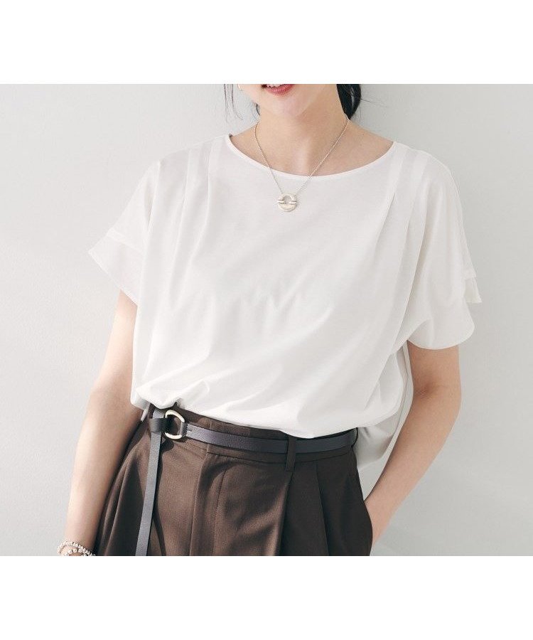 【アンタイトル/UNTITLED】の【洗える】タック入りフレンチスリーブプルオーバー 人気、トレンドファッション・服の通販 founy(ファニー) 　ファッション　Fashion　レディースファッション　Ladies' Fashion Online　トップス・カットソー　Tops/Tshirt　プルオーバー　Pullover　おすすめ　Recommend　シンプル　Simple　スリット　Slit　スリーブ　Sleeve　ドロップ　Drop　フレンチ　French　エレガント 上品　Elegant　洗える　Washable　 other-1|ID: prp329100004574445 ipo3291000000032670569