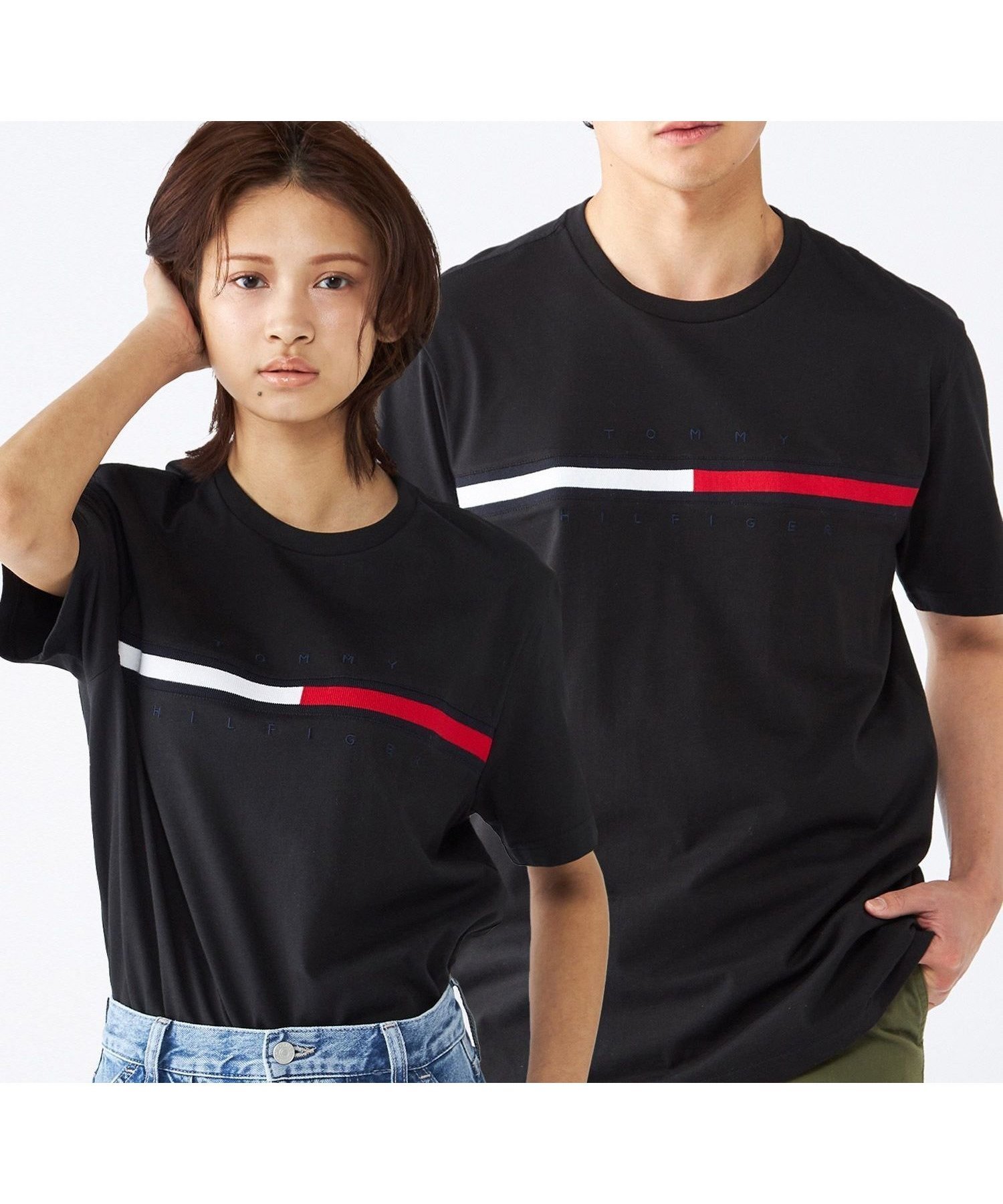 【トミーヒルフィガー/TOMMY HILFIGER / MEN】の【オンライン限定】【ユニセックス】トミーヒルフィガーロゴTシャツ / TINO TEE インテリア・キッズ・メンズ・レディースファッション・服の通販 founy(ファニー) 　ファッション　Fashion　メンズファッション　Fashion for Men　おすすめ　Recommended / Our Picks　インナー　Innerwear　ボトム　Bottoms, Lower Wear　半袖　Short Sleeve, Half Sleeve　定番　Standard, Basic Item　ブラック065|ID: prp329100004574487 ipo3291000000033179989