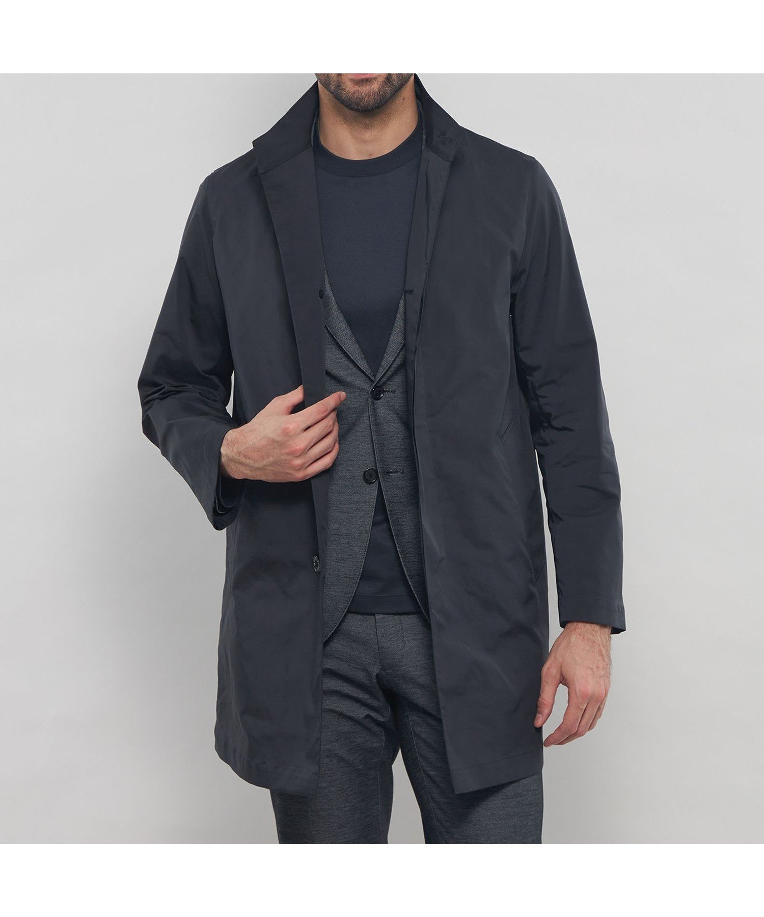 【マッキントッシュ ロンドン/MACKINTOSH LONDON / MEN】の【DUNFORD STAND COLLAR】ストレッチメモリーツイルスタンドカラーコート インテリア・キッズ・メンズ・レディースファッション・服の通販 founy(ファニー) 　ファッション　Fashion　メンズファッション　Fashion for Men　ショート　Short, Short Length　スタンド　Stand Collar, Upright Stand　ストレッチ　Stretch, Stretchy Fabric　ツイル　Twist, Twisted Detail　パターン　Pattern, Design Print　モダン　Modern, Contemporary　春　Spring　秋　Autumn　ネイビー|ID: prp329100004574498 ipo3291000000033560592