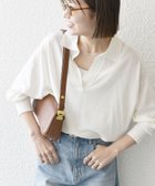 【シップス フォー ウィメン/SHIPS】のSHIPS any UVカット/手洗い可能 シアー スキッパー ニット ポロシャツ ホワイト|ID: prp329100004574502 ipo3291000000033569094