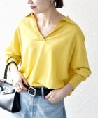 【シップス フォー ウィメン/SHIPS】のSHIPS any UVカット/手洗い可能 シアー スキッパー ニット ポロシャツ イエロー|ID: prp329100004574502 ipo3291000000033569096