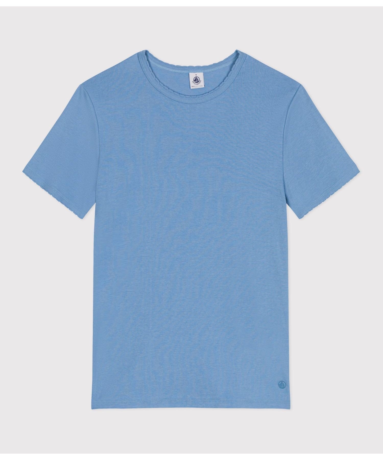 【プチバトー/PETIT BATEAU】のポワンココット半袖Tシャツ インテリア・キッズ・メンズ・レディースファッション・服の通販 founy(ファニー) 　ファッション　Fashion　レディースファッション　WOMEN　トップス・カットソー　Tops/Tshirt　シャツ/ブラウス　Shirts/Blouses　ロング / Tシャツ　T-Shirts　人気　Popularity　半袖　Short Sleeve　定番　Standard　ブルー|ID: prp329100004574504 ipo3291000000032383770