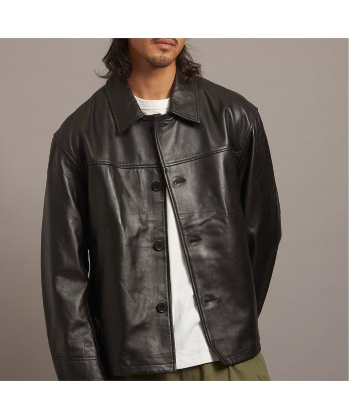 【ジャックローズ/JACKROSE / MEN】の【SKOOKUM×JACKROSE】LAMB LEATHER CAR COAT(MENS) インテリア・キッズ・メンズ・レディースファッション・服の通販 founy(ファニー) https://founy.com/ ファッション Fashion メンズファッション Fashion for Men アウター Men's Coats Outerwear ローズ Rose, Rose Motif |ID: prp329100004574534 ipo3291000000033471800