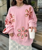 【チャオパニックティピー/CIAOPANIC TYPY】の【HELLO.SANFRANCISCO】フラワーカットアウトオーバースウェット 人気、トレンドファッション・服の通販 founy(ファニー) ファッション Fashion レディースファッション WOMEN トップス・カットソー Tops/Tshirt パーカ Sweats スウェット Sweat インナー Inner ショート Short スウェット Sweat デニム Denim トレンド Trend 定番 Standard フラワー Flower ルーズ Loose おすすめ Recommend thumbnail ピンク|ID: prp329100004574549 ipo3291000000032384221