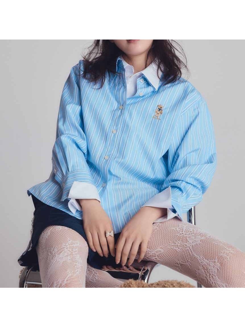 【リリーブラウン/Lily Brown】のLily Bearクラシックシャツ インテリア・キッズ・メンズ・レディースファッション・服の通販 founy(ファニー) 　ファッション　Fashion　レディースファッション　Fashion for Women　トップス・カットソー　Cut & Sew Tops　シャツ・ブラウス・オフィスカジュアル　Elegant Blouses & Button-Ups　カーディガン　Cardigan, Knitwear　クラシック　Classic, Timeless Style　ストライプ　Stripe, Striped Pattern　チェック　Check, Plaid, Tartan　ベーシック　Basic, Essential　人気　Popular, Best Seller　今季　This Season, Current Season　春　Spring　雑誌　Magazine, Fashion Magazine　BLU[086]|ID: prp329100004574674 ipo3291000000033717932