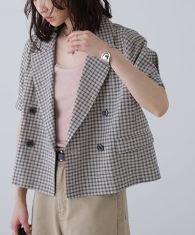 【フリーズマート/FREE'S MART】の袖コクーンダブルブレストハーフジャケット 人気、トレンドファッション・服の通販 founy(ファニー) ファッション Fashion レディースファッション WOMEN アウター Coat Outerwear ジャケット Jackets おすすめ Recommend ジャケット Jacket スリーブ Sleeve チェック Check ティアードスカート Tiered Skirt ベーシック Basic マキシ Maxi 半袖 Short Sleeve |ID:prp329100004574675
