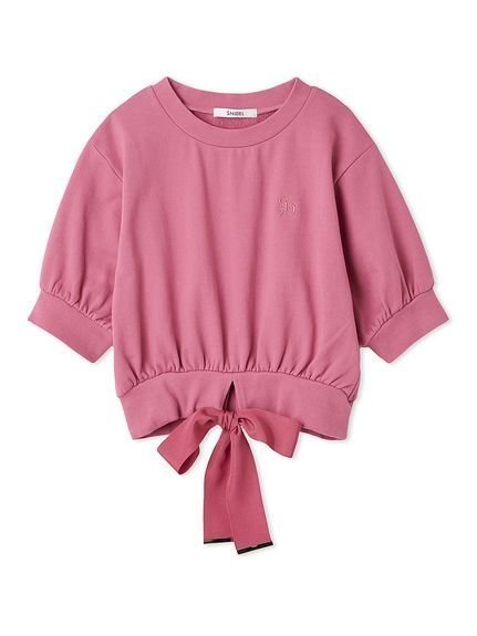 【スナイデル/SNIDEL】のSustainableヘムリボンスウェットプルオーバー インテリア・キッズ・メンズ・レディースファッション・服の通販 founy(ファニー) 　ファッション　Fashion　レディースファッション　WOMEN　トップス・カットソー　Tops/Tshirt　パーカ　Sweats　プルオーバー　Pullover　スウェット　Sweat　エレガント 上品　Elegant　スウェット　Sweat　ワンポイント　One Point　半袖　Short Sleeve　PNK[066]|ID: prp329100004574680 ipo3291000000032385933