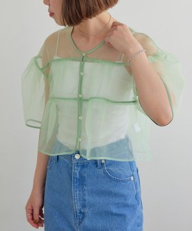 【その他のブランド/Other】のEMMEL REFINES EM オーガン 2WAY ブラウス 人気、トレンドファッション・服の通販 founy(ファニー) ファッション Fashion レディースファッション WOMEN トップス・カットソー Tops/Tshirt シャツ/ブラウス Shirts/Blouses 2024年 2024 2024春夏・S/S Ss,Spring/Summer,2024 おすすめ Recommend オーガンジー Organdy シアー Sheer デニム Denim トレンド Trend フィット Fit フェミニン Feminine 夏 Summer 春 Spring 羽織 Haori |ID:prp329100004574684