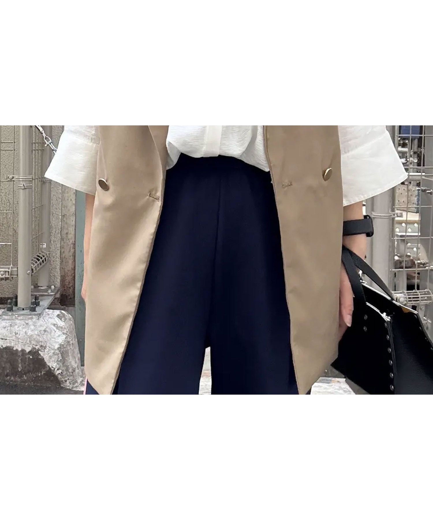 【ローズバッド/ROSE BUD】のスリーブレスジャケット インテリア・キッズ・メンズ・レディースファッション・服の通販 founy(ファニー) 　ファッション　Fashion　レディースファッション　WOMEN　アウター　Coat Outerwear　ジャケット　Jackets　インナー　Inner　ダブル　Double　テーラード　Tailored　メタル　Metal　BEIGE|ID: prp329100004574701 ipo3291000000032386198