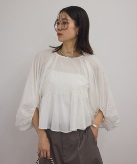 【サロン アダム エ ロペ/SALON adam et rope'】の【WEB限定】ハーフスリーブギャザーブラウス カディコットン 人気、トレンドファッション・服の通販 founy(ファニー) ファッション Fashion レディースファッション Fashion for Women トップス・カットソー Cut & Sew Tops シャツ・ブラウス・オフィスカジュアル Elegant Blouses & Button-Ups インド Indian Textile カーゴパンツ Cargo Pants, Utility Pants ギャザー Gathered, Ruffled クロップド Cropped, Short Length スリーブ Sleeve, Long Sleeve / Short Sleeve デニム Denim, Jeans Material ポケット Pocket, Pocket Detail マニッシュ Mannish, Boyish おすすめ Recommended / Our Picks ビジネス 仕事 通勤 Business / Work / Commuting |ID:prp329100004574706