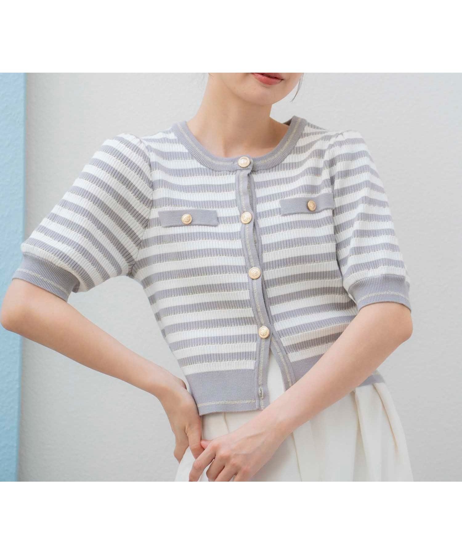 【ノエラ/Noela】のマリンボーダーニット インテリア・キッズ・メンズ・レディースファッション・服の通販 founy(ファニー) 　ファッション　Fashion　レディースファッション　WOMEN　トップス・カットソー　Tops/Tshirt　ニット　Knit Tops　おすすめ　Recommend　デニム　Denim　ボトム　Bottom　ボーダー　Border　ポケット　Pocket　グレー|ID: prp329100004574708 ipo3291000000032386294