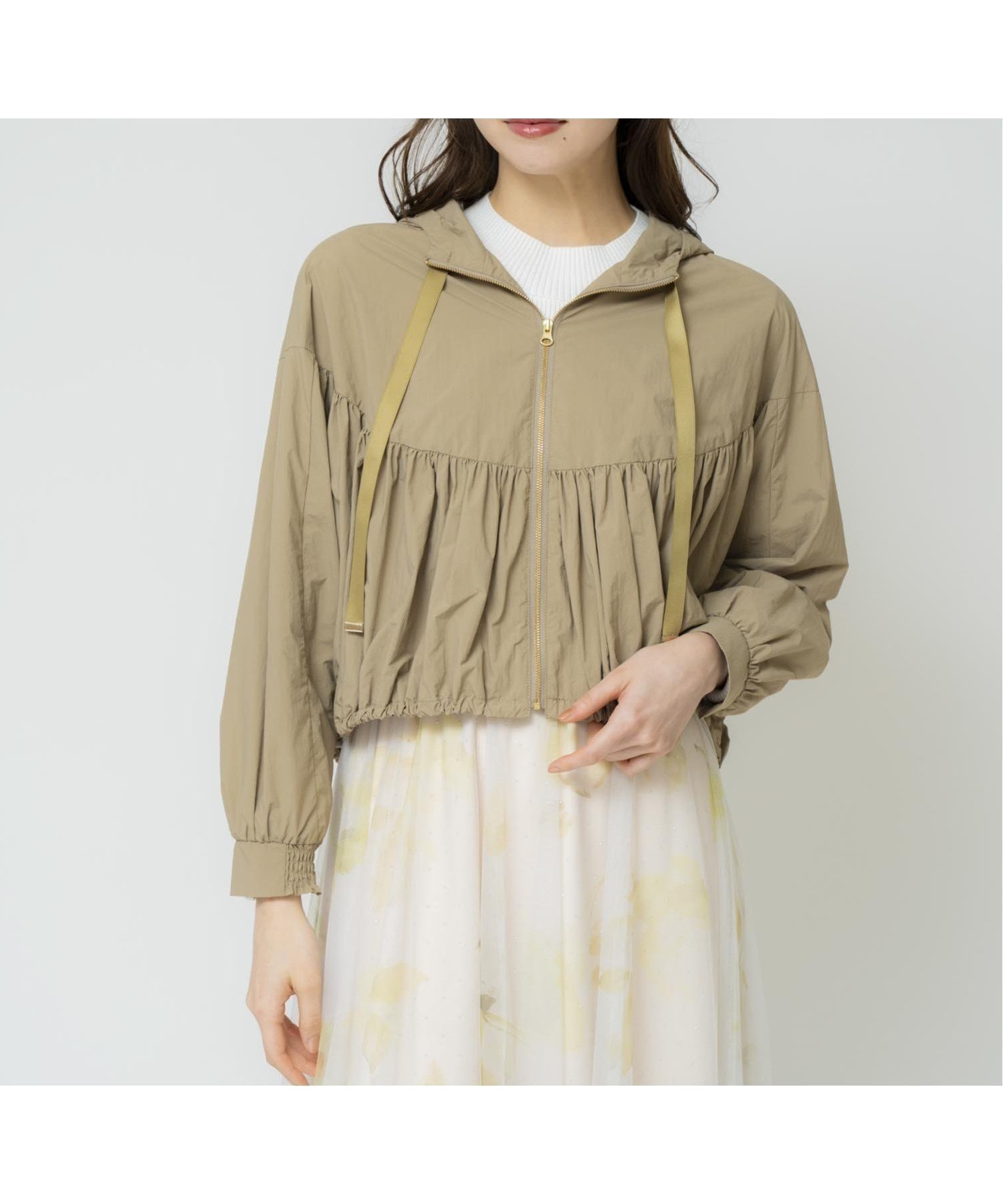 【ノエラ/Noela】のギャザーマウンテンパーカー インテリア・キッズ・メンズ・レディースファッション・服の通販 founy(ファニー) 　ファッション　Fashion　レディースファッション　WOMEN　トップス・カットソー　Tops/Tshirt　パーカ　Sweats　パーカー　Hoodie　ポケット　Pocket　カーキ|ID: prp329100004574712 ipo3291000000032386324