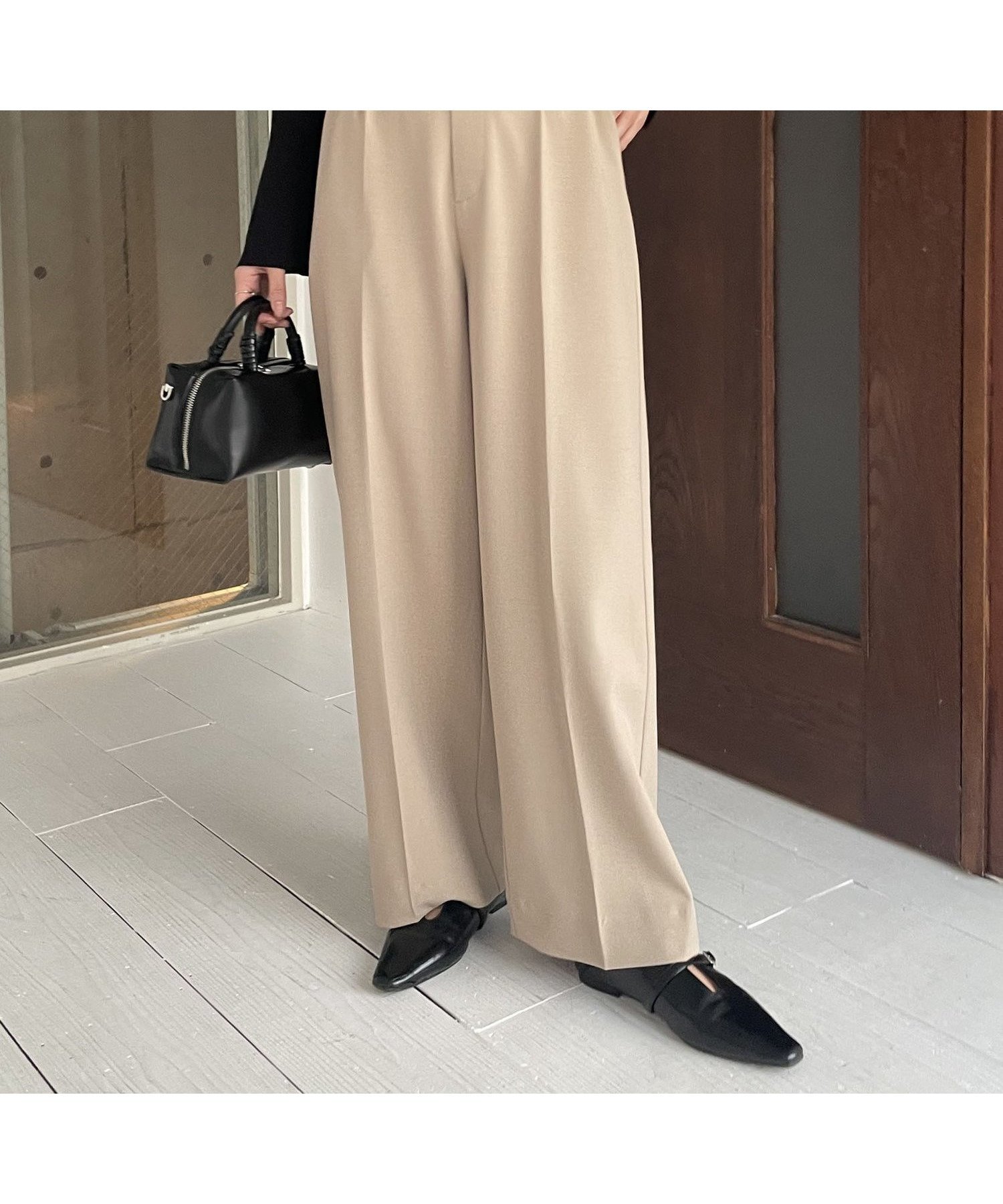【カプリシューレマージュ/CAPRICIEUX LEMAGE】の【低身長・高身長サイズあり】タックストレートパンツ インテリア・キッズ・メンズ・レディースファッション・服の通販 founy(ファニー) 　ファッション　Fashion　レディースファッション　Fashion for Women　パンツ　Pants & Trousers　おすすめ　Recommended / Our Picks　スニーカー　Sneakers, Trainers　ビジネス 仕事 通勤　Business / Work / Commuting　ベージュ|ID: prp329100004574755 ipo3291000000032768568