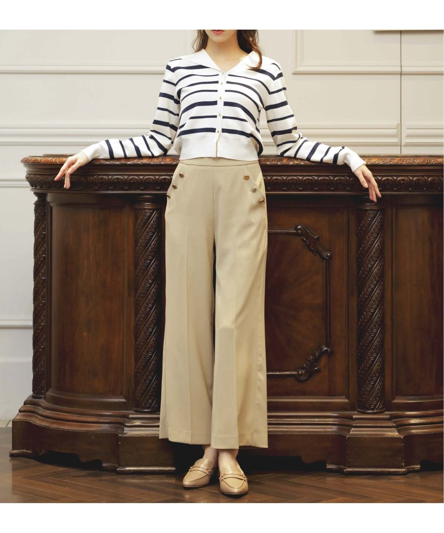 【ノエラ/Noela】のマリンパンツ インテリア・キッズ・メンズ・レディースファッション・服の通販 founy(ファニー) 　ファッション　Fashion　レディースファッション　WOMEN　パンツ　Pants　クラシカル　Classical　ポケット　Pocket　ロング　Long　ベージュ|ID: prp329100004574761 ipo3291000000032386738