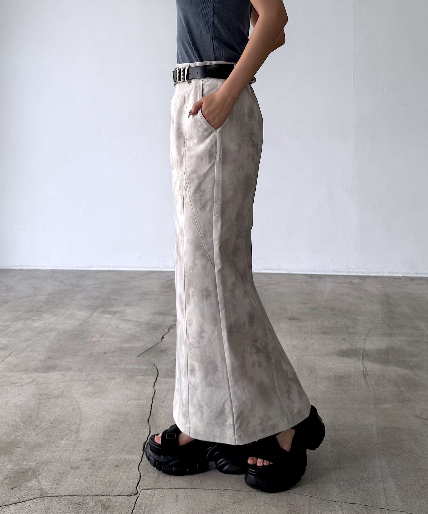 【ページボーイ/PAGEBOY】のスモークプリントナロースカート インテリア・キッズ・メンズ・レディースファッション・服の通販 founy(ファニー) 　ファッション　Fashion　レディースファッション　Ladies' Fashion Online　スカート　Skirt　ホワイト06|ID: prp329100004574842 ipo3291000000032655506
