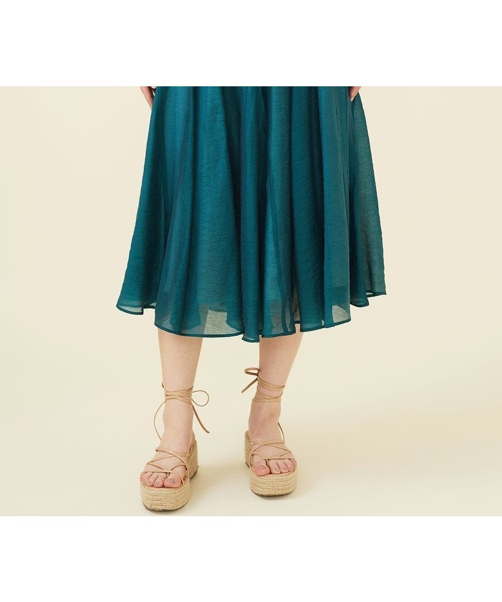 【シビラ/SYBILLA】のボリュームフレアスカート インテリア・キッズ・メンズ・レディースファッション・服の通販 founy(ファニー) 　ファッション　Fashion　レディースファッション　Fashion for Women　スカート　Skirts　Aライン・フレアスカート　A-Line & Flared Skirts　エアリー　Airy Texture　エレガント 上品　Elegant　シルク　Silk, 100% Silk　ドレープ　Drape, Draping Fabric　ブルーグリーン|ID: prp329100004574949 ipo3291000000032723358