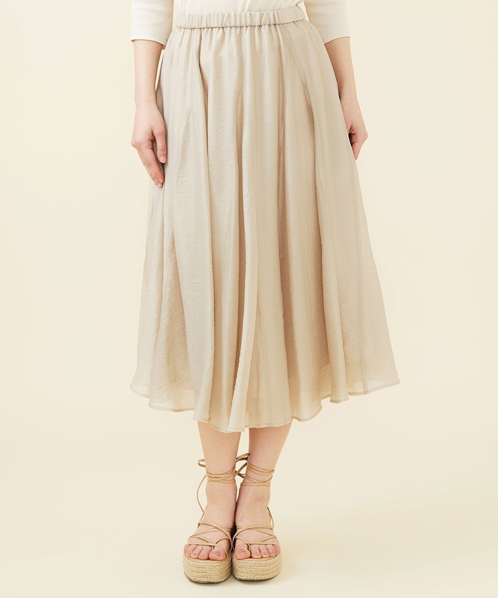 【シビラ/SYBILLA】のボリュームフレアスカート インテリア・キッズ・メンズ・レディースファッション・服の通販 founy(ファニー) 　ファッション　Fashion　レディースファッション　Fashion for Women　スカート　Skirts　Aライン・フレアスカート　A-Line & Flared Skirts　エアリー　Airy Texture　エレガント 上品　Elegant　シルク　Silk, 100% Silk　ドレープ　Drape, Draping Fabric　ベージュ|ID: prp329100004574949 ipo3291000000032723361
