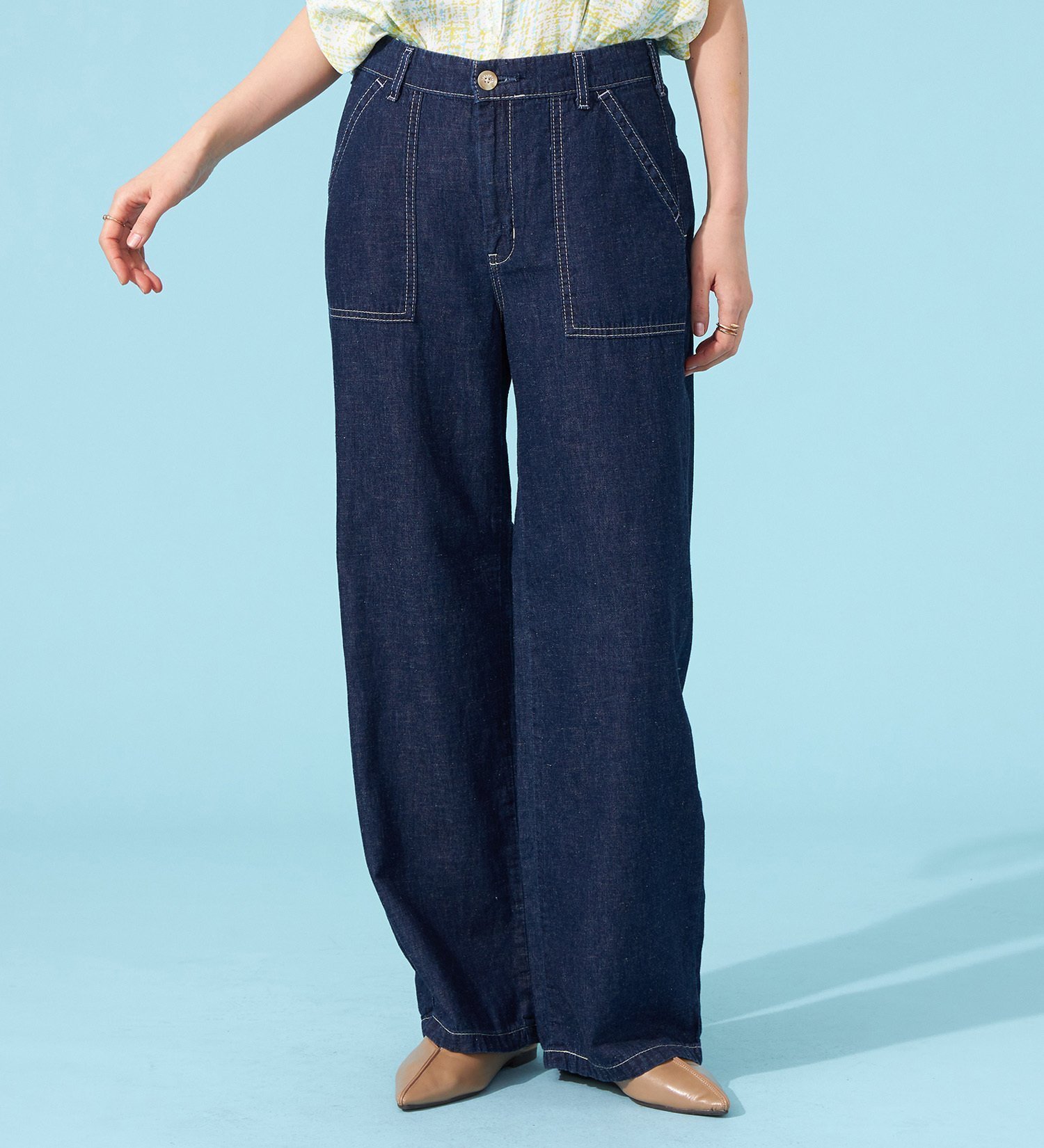 【その他のブランド/Other】の【百貨店・直営店限定】SOMETHING ete リネンワイドベイカーパンツ【綿麻】【涼】【速乾/ドライタッチ/蒸れにくい/軽量/夏用】 インテリア・キッズ・メンズ・レディースファッション・服の通販 founy(ファニー) 　ファッション　Fashion　レディースファッション　WOMEN　パンツ　Pants　シンプル　Simple　フィット　Fit　リネン　Linen　リラックス　Relax　ワイド　Wide　夏　Summer　定番　Standard　軽量　Lightweight　中色ブルー|ID: prp329100004574997 ipo3291000000032389908