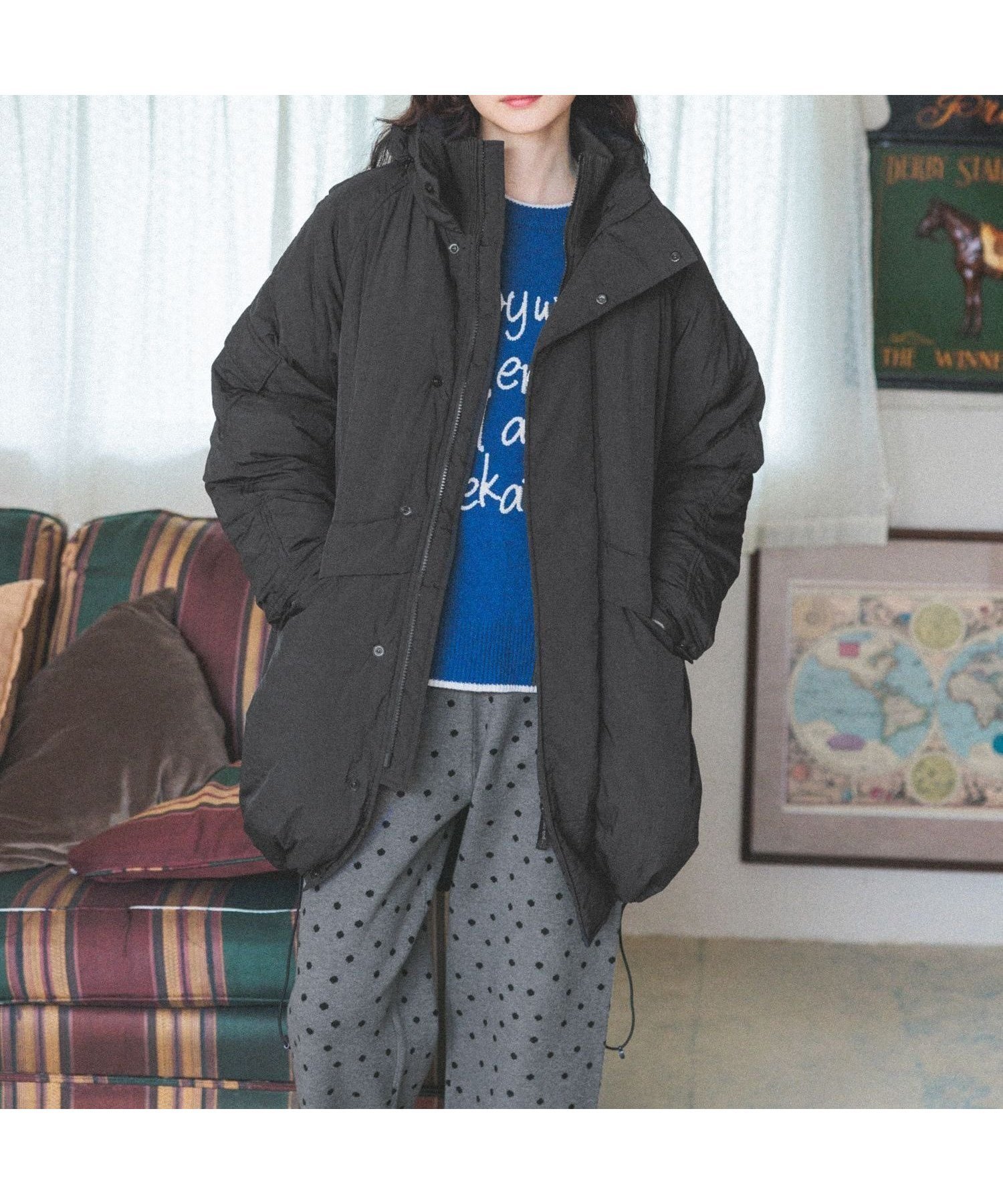 【ニコアンド/niko and】のアライドNEWモンスターブルゾン インテリア・キッズ・メンズ・レディースファッション・服の通販 founy(ファニー) 　ファッション　Fashion　レディースファッション　WOMEN　アウター　Coat Outerwear　ブルゾン　Blouson/Jackets　カリフォルニア　California　軽量　Lightweight　スタンド　Stand　ダウン　Down　ダブル　Double　トレンド　Trend　ブルゾン　Blouson　防寒　Cold Protection　ミリタリー　Military　ロング　Long　ワイド　Wide　冬　Winter　おすすめ　Recommend　ブラック19|ID: prp329100004575030 ipo3291000000032390398