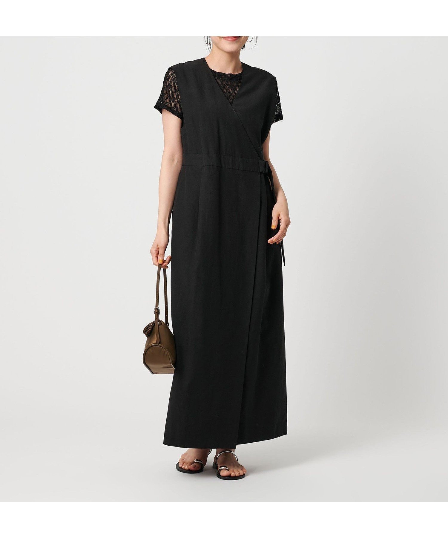 【ビューティ&ユース ユナイテッドアローズ/BEAUTY&YOUTH / UNITED ARROWS】のセルロースブレンド ベルトワンピース インテリア・キッズ・メンズ・レディースファッション・服の通販 founy(ファニー) 　ファッション　Fashion　レディースファッション　Ladies' Fashion Online　ワンピース　Dress　ベルト　Belts　インナー　Inner　キャップ　Cap　サンダル　Sandals　スニーカー　Sneakers　ノースリーブ　No Sleeve　ポケット　Pocket　ラップ　Wrap　夏　Summer　春　Spring　S/S・春夏　Ss・Spring/Summer　BLACK|ID: prp329100004575042 ipo3291000000032622035