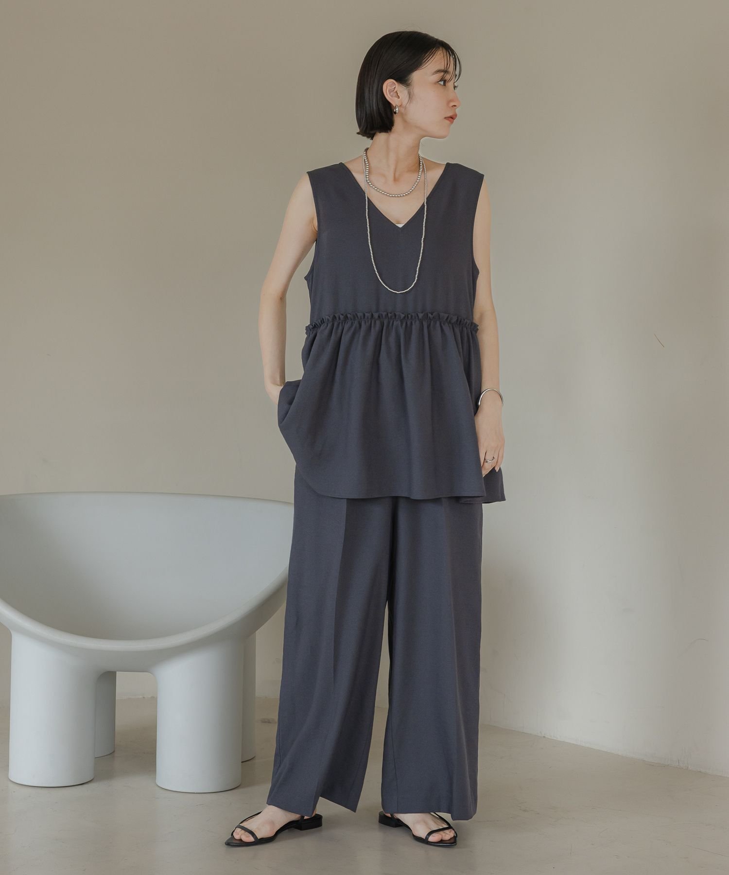 【ローリーズファーム/LOWRYS FARM】のペプラムオールインワン インテリア・キッズ・メンズ・レディースファッション・服の通販 founy(ファニー) 　ファッション　Fashion　レディースファッション　Fashion for Women　ワンピース　Dresses　オールインワン・ワンピース　Dresses and Jumpsuits　おすすめ　Recommended / Our Picks　アクセサリー　Fashion Accessories　インナー　Innerwear　オケージョン　Occasion Wear　キャミ　Camisole, Cami Top　セパレート　Separate, Two-Piece　トレンド　Trend, Trending Now　ペプラム　Peplum, Flared Hem　ポケット　Pocket, Pocket Detail　夏　Summer　チャコール18|ID: prp329100004575067 ipo3291000000033583338
