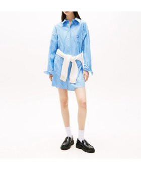 【トミーヒルフィガー/TOMMY HILFIGER】のオーバーサイズミニシャツワンピース 人気、トレンドファッション・服の通販 founy(ファニー) ファッション Fashion レディースファッション WOMEN ワンピース Dress シャツワンピース Shirt Dresses アメリカン American クラシック Classic ゴルフ Golf ショート Short ストライプ Stripe デニム Denim ポケット Pocket モダン Modern 人気 Popularity |ID:prp329100004575091