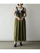 【ラシュッド/LASUD】のレース切り替えカーゴジャンパースカート カーキ|ID: prp329100004575094 ipo3291000000032709163