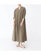 【ラシュッド/LASUD】のテンセル麻混タックスリーブOP ダークオリーブ|ID: prp329100004575095 ipo3291000000032666175