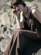【ラシュッド/LASUD】のギャザーネックロングワンピース ダークブラウン|ID: prp329100004575096 ipo3291000000032709175