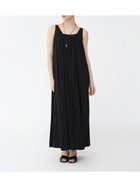 【ラシュッド/LASUD】のギャザーネックロングワンピース ブラック|ID: prp329100004575096 ipo3291000000032709176