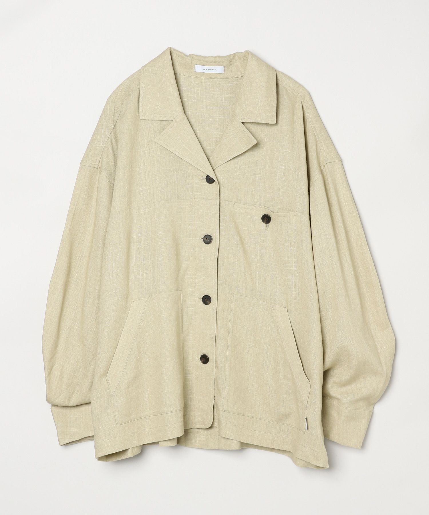 【ジーナシス/JEANASiS】のリネンCPOジャケット インテリア・キッズ・メンズ・レディースファッション・服の通販 founy(ファニー) 　ファッション　Fashion　レディースファッション　Fashion for Women　アウター　Coat / Outerwear Collection　レディースジャケット・軽アウター　Jackets　ジャケット　Jacket, Outerwear　ポケット　Pocket, Pocket Detail　リネン　Linen, Linen Fabric　リラックス　Relax, Relaxed Fit　夏　Summer　春　Spring　S/S・春夏　SS, Spring/Summer, Warm Season　羽織　Haori, Light Jacket　ベージュ|ID: prp329100004575131 ipo3291000000032735303
