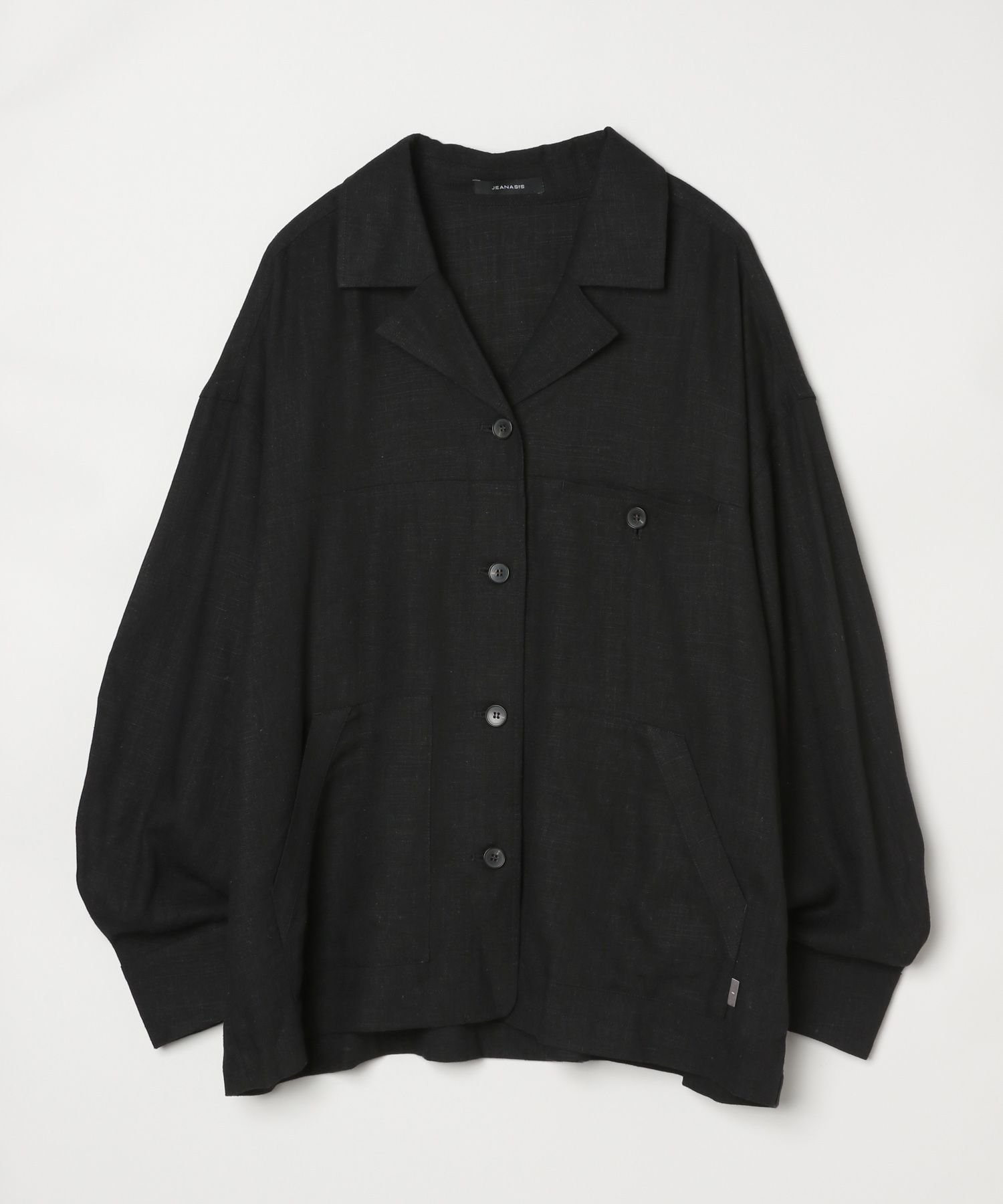 【ジーナシス/JEANASiS】のリネンCPOジャケット インテリア・キッズ・メンズ・レディースファッション・服の通販 founy(ファニー) 　ファッション　Fashion　レディースファッション　Fashion for Women　アウター　Coat / Outerwear Collection　レディースジャケット・軽アウター　Jackets　ジャケット　Jacket, Outerwear　ポケット　Pocket, Pocket Detail　リネン　Linen, Linen Fabric　リラックス　Relax, Relaxed Fit　夏　Summer　春　Spring　S/S・春夏　SS, Spring/Summer, Warm Season　羽織　Haori, Light Jacket　ブラック|ID: prp329100004575131 ipo3291000000032735304