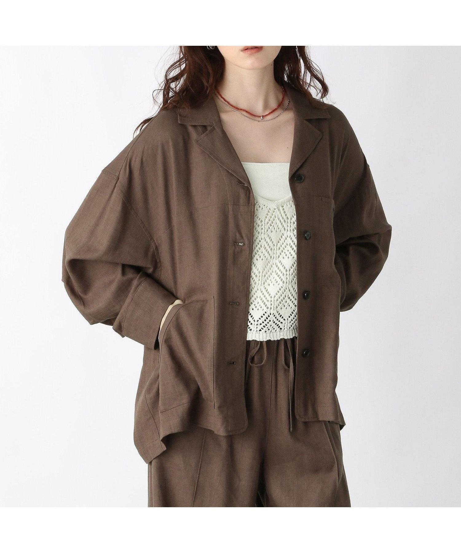 【ジーナシス/JEANASiS】のリネンCPOジャケット インテリア・キッズ・メンズ・レディースファッション・服の通販 founy(ファニー) 　ファッション　Fashion　レディースファッション　Fashion for Women　アウター　Coat / Outerwear Collection　レディースジャケット・軽アウター　Jackets　ジャケット　Jacket, Outerwear　ポケット　Pocket, Pocket Detail　リネン　Linen, Linen Fabric　リラックス　Relax, Relaxed Fit　夏　Summer　春　Spring　S/S・春夏　SS, Spring/Summer, Warm Season　羽織　Haori, Light Jacket　ブラウン|ID: prp329100004575131 ipo3291000000032735307