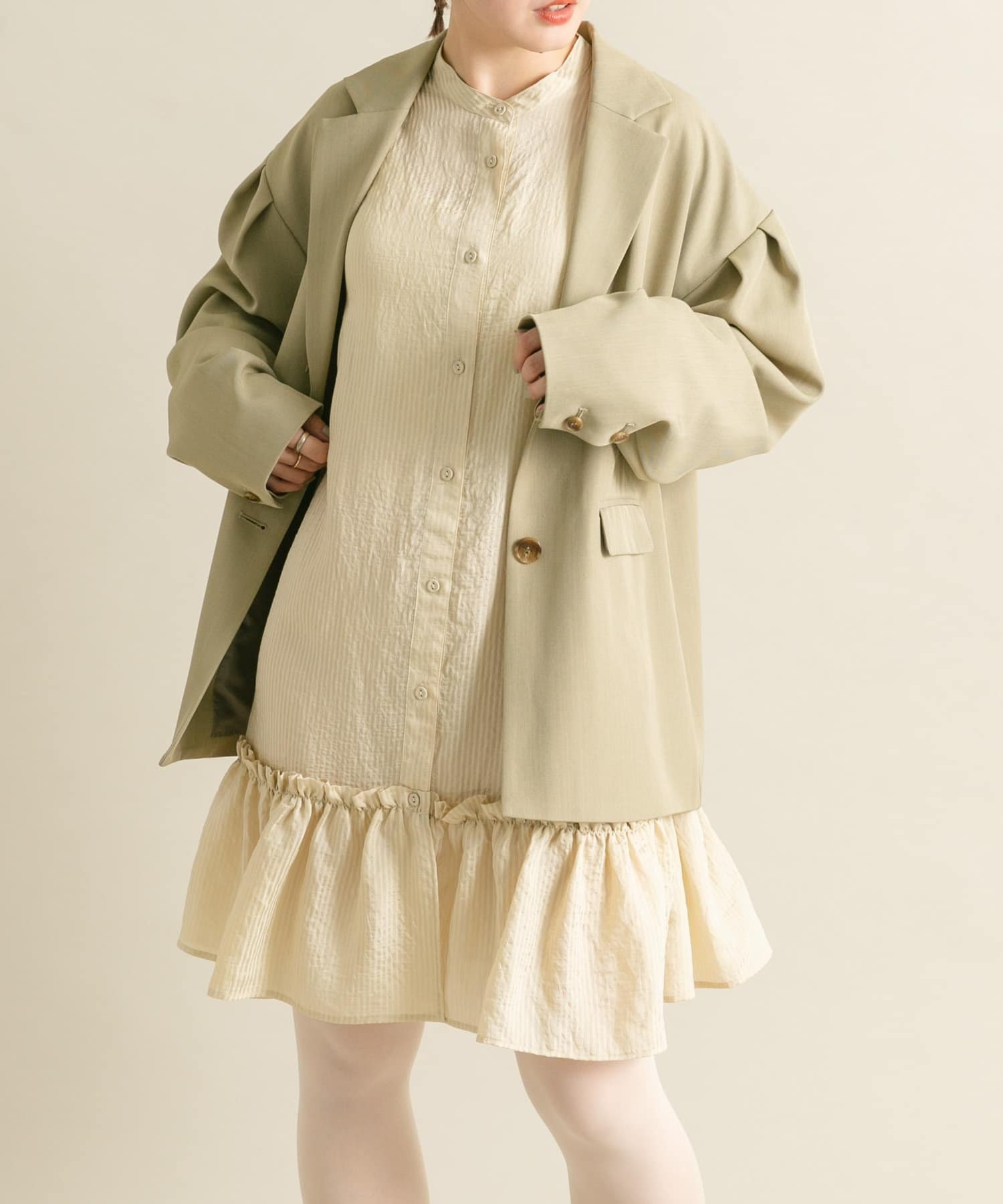 【ケービーエフ/KBF / URBAN RESEARCH】のボリュームスリーブストライプミニワンピース 人気、トレンドファッション・服の通販 founy(ファニー) 　ファッション　Fashion　レディースファッション　Fashion for Women　ワンピース　Dresses　2024年　2024　2024-2025秋冬・A/W　Autumn/Winter 2024–25 AW24–25　冬　Winter / This Winter　おすすめ　Recommended / Our Picks　ショート　Short, Short Length　ジャケット　Jacket, Outerwear　ストライプ　Stripe, Striped Pattern　スリーブ　Sleeve, Long Sleeve / Short Sleeve　デニム　Denim, Jeans Material　ビスチェ　Bustier, Corset Top　フリル　Frill, Ruffle　ヴィンテージ　Vintage Style　A/W・秋冬　Autumn/Winter　 other-1|ID: prp329100004575185 ipo3291000000032727861