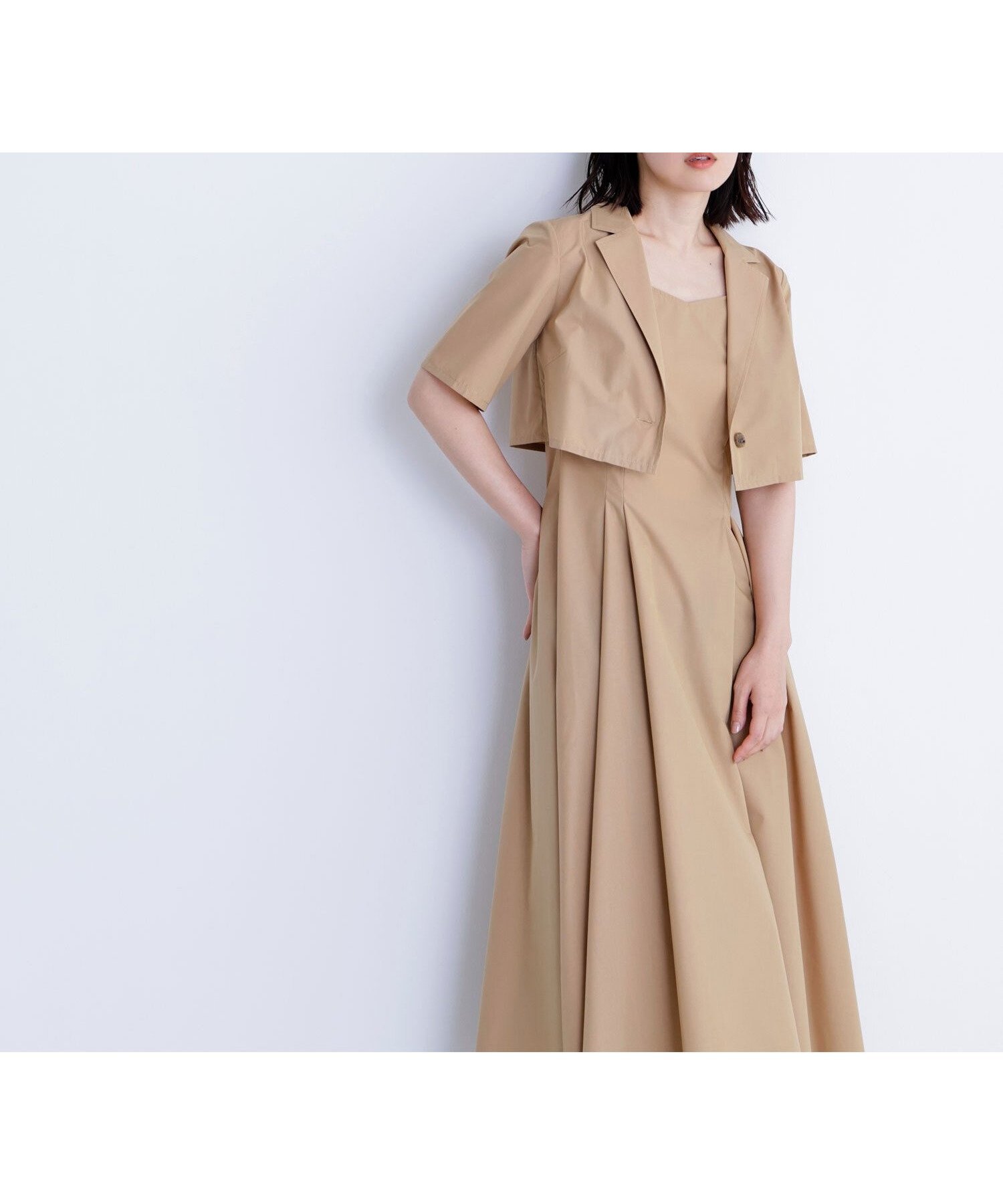 【ナチュラル ビューティー ベーシック/NATURAL BEAUTY BASIC】のショートジャケット ジャンスカ 人気、トレンドファッション・服の通販 founy(ファニー) 　ファッション　Fashion　レディースファッション　WOMEN　アウター　Coat Outerwear　ジャケット　Jackets　ショート　Short　ジャケット　Jacket　タフタ　Taffeta　トレンド　Trend　 other-1|ID: prp329100004575224 ipo3291000000032392525