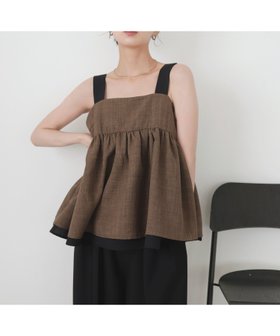 【リアン/Lian】のバイカラーツイードキャミ 人気、トレンドファッション・服の通販 founy(ファニー) ファッション Fashion レディースファッション Ladies' Fashion Online トップス・カットソー Tops/Tshirt キャミソール / ノースリーブ No Sleeves |ID:prp329100004575298