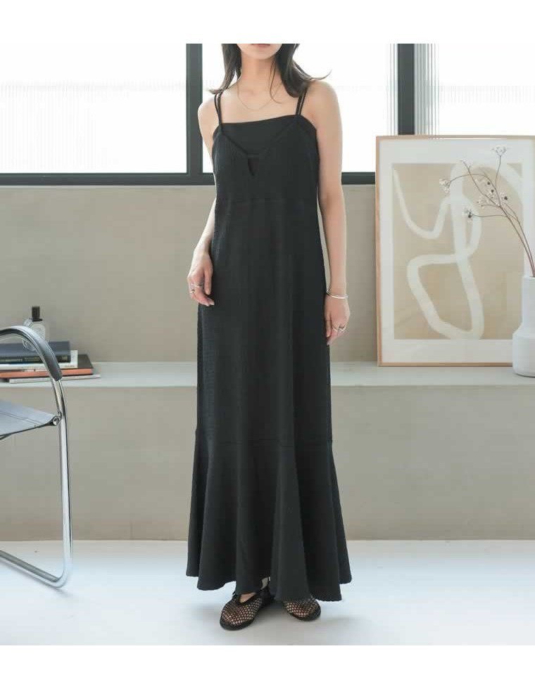 【リエディ/Re:EDIT】のカットジャガードキャミワンピース 人気、トレンドファッション・服の通販 founy(ファニー) 　ファッション　Fashion　レディースファッション　Fashion for Women　ワンピース　Dresses　キャミソールワンピース　Camisole Dresses　インナー　Innerwear　カットジャガード　Cut Jacquard　キャミワンピース　Cami Dress, Slip Dress　コンパクト　Compact, Small Size　サンダル　Sandals, Summer Shoes　ストレッチ　Stretch, Stretchy Fabric　スニーカー　Sneakers, Trainers　タンク　Tank Top, Sleeveless Top　バランス　Balance, Style Balance　フェミニン　Feminine, Girly　フレア　Flare, Flared　リボン　Ribbon, Bow　おすすめ　Recommended / Our Picks　夏　Summer　 other-1|ID: prp329100004575317 ipo3291000000032713777