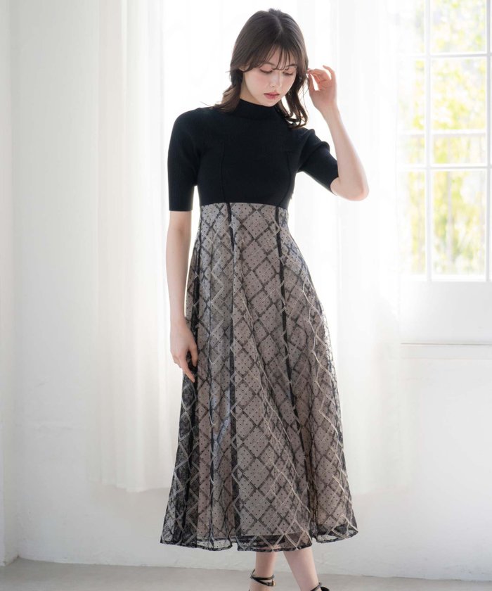 【ノエラ/Noela】のラメチェックハーフスリーブドッキングニットワンピース インテリア・キッズ・メンズ・レディースファッション・服の通販 founy(ファニー) https://founy.com/ ファッション Fashion レディースファッション Fashion for Women ワンピース Dresses ニットワンピース Knit Dresses チェック Check, Plaid, Tartan チュール Tulip, Tulip Motif トレンド Trend, Trending Now ドッキング Docking, Mixed Material ポケット Pocket, Pocket Detail 夏 Summer |ID: prp329100004575390 ipo3291000000033634210