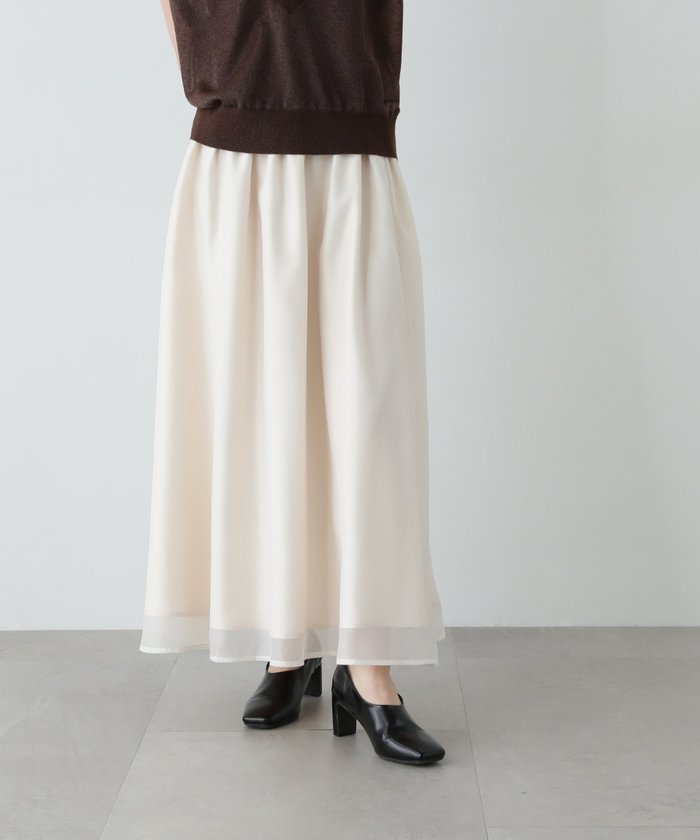 【エヌ ナチュラルビューティーベーシック/N.Natural Beauty basic】のシアーレイヤーフレアスカート インテリア・キッズ・メンズ・レディースファッション・服の通販 founy(ファニー) https://founy.com/ ファッション Fashion レディースファッション Ladies' Fashion Online スカート Skirt Aライン/フレアスカート Flared A-Line Skirts シアー Sheer バランス Balance フィット Fit |ID: prp329100004575490 ipo3291000000032576781