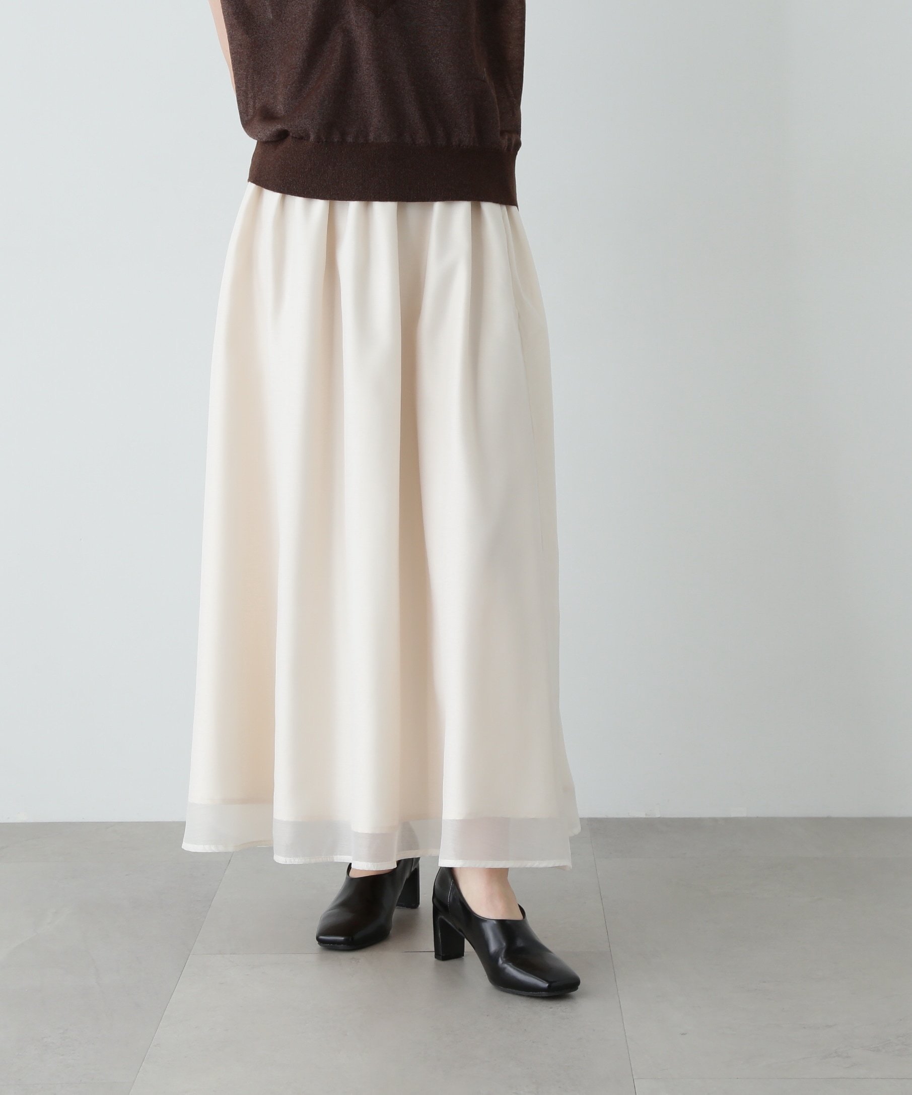 【エヌ ナチュラルビューティーベーシック/N.Natural Beauty basic】のシアーレイヤーフレアスカート インテリア・キッズ・メンズ・レディースファッション・服の通販 founy(ファニー) 　ファッション　Fashion　レディースファッション　Ladies' Fashion Online　スカート　Skirt　Aライン/フレアスカート　Flared A-Line Skirts　シアー　Sheer　バランス　Balance　フィット　Fit　オフ1|ID: prp329100004575490 ipo3291000000032576785