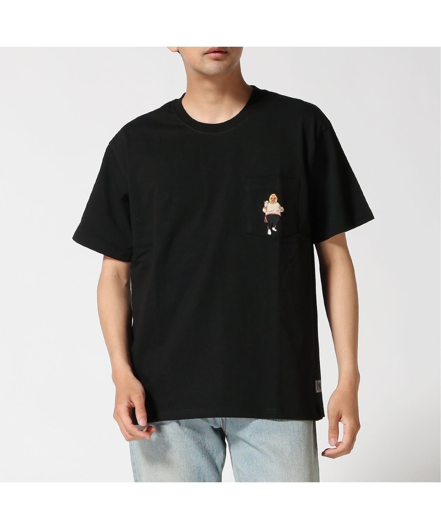 【ジムマスター/gym master / MEN】のgym master/7.4oz レスラー刺繍ポケットTee インテリア・キッズ・メンズ・レディースファッション・服の通販 founy(ファニー) 　ファッション　Fashion　メンズファッション　Fashion for Men　春　Spring　秋　Autumn　カラフル　Colorful Design　クラシカル　Classical, Vintage-Inspired　シンプル　Simple, Minimal　スポーツ　Sports, Activewear　フロント　Front, Front Design　ポケット　Pocket, Pocket Detail　半袖　Short Sleeve, Half Sleeve　夏　Summer　ブラック|ID: prp329100004575537 ipo3291000000033341047